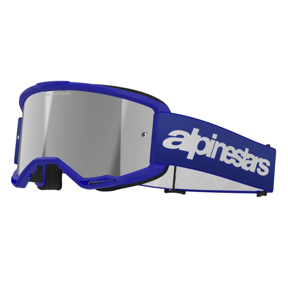 Goggles: ALPINESTARS VISION 3 WORDMARK Blue - Mirror Silver Lens
