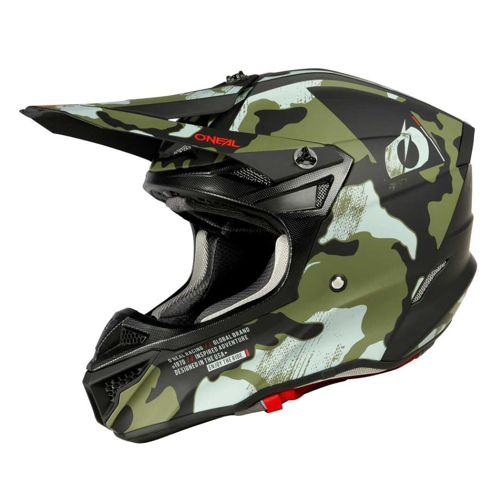 Helmet: ONEAL 2024 5 SRS CAMO V.23 Black/Green