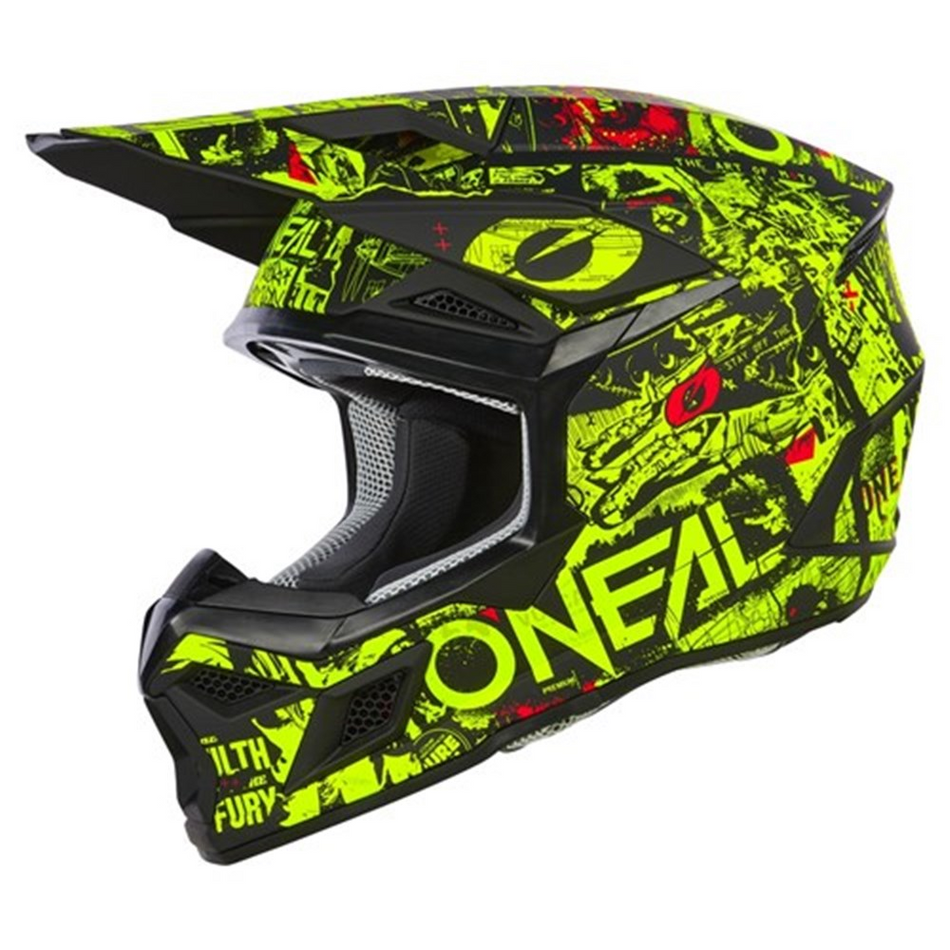 Helmet: ONEAL 2025 Youth 3SRS ATTACK V.25 Black/N-Yellow