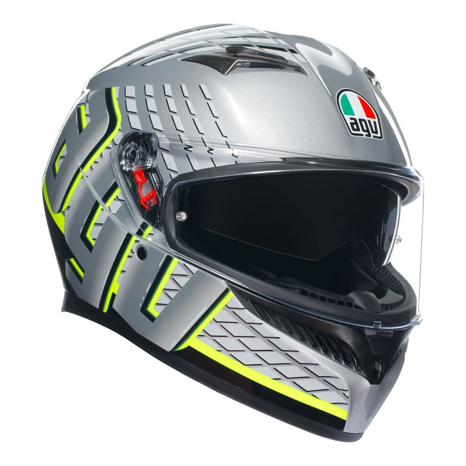 Helmet: AGV K3 FORTIFY Grey/Black/Yellow
