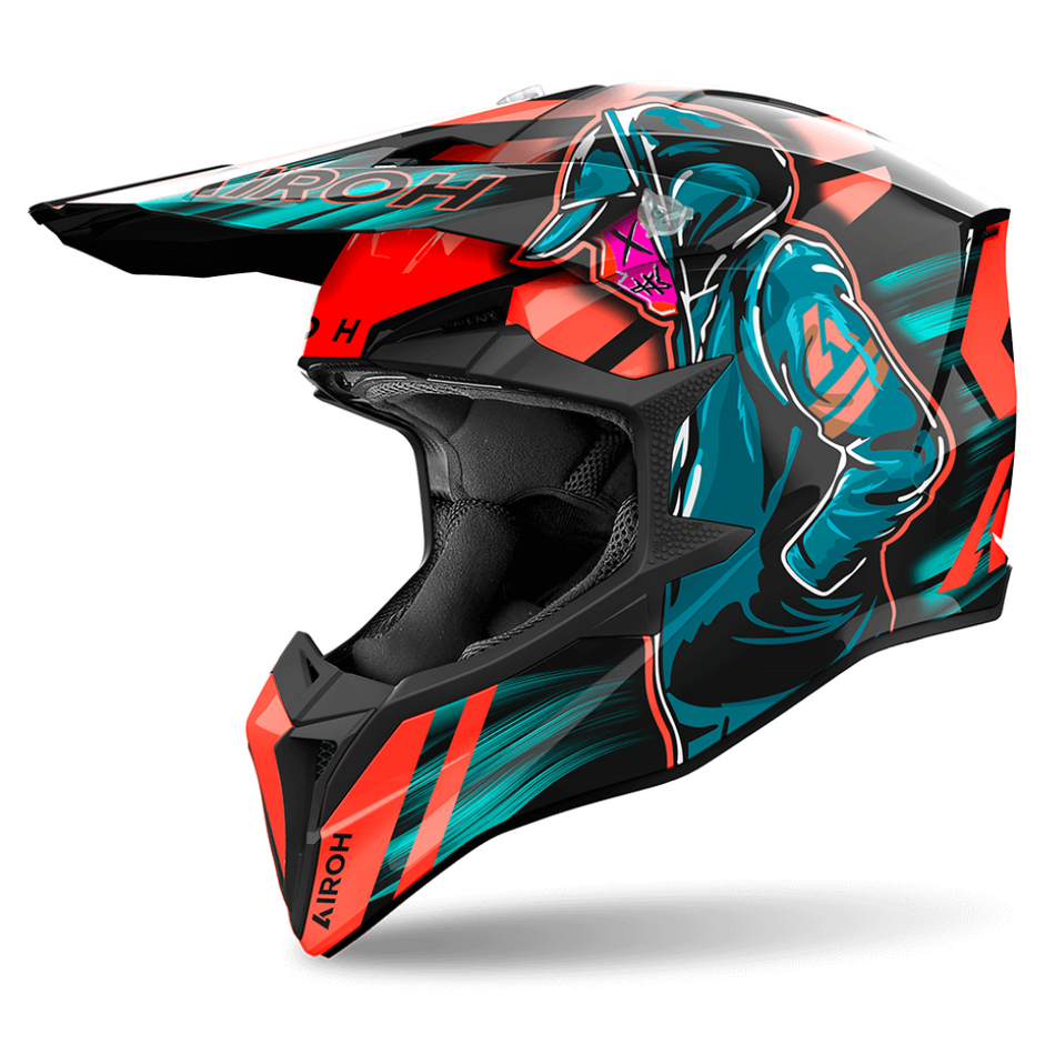 Helmet: AIROH 2025 WRAAAP Cyber Orange Gloss