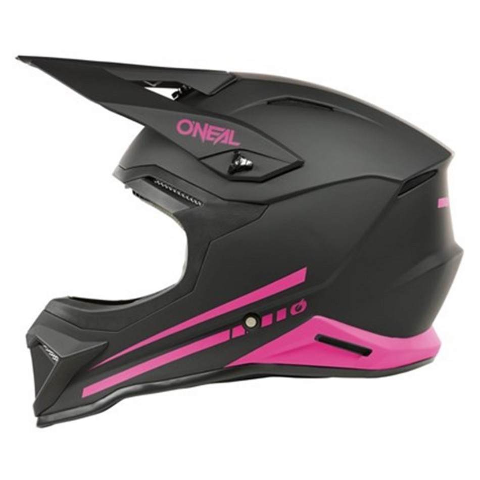 Helmet: ONEAL 2025 Youth 1SRS SOLID V.25 Matte Black/Pink