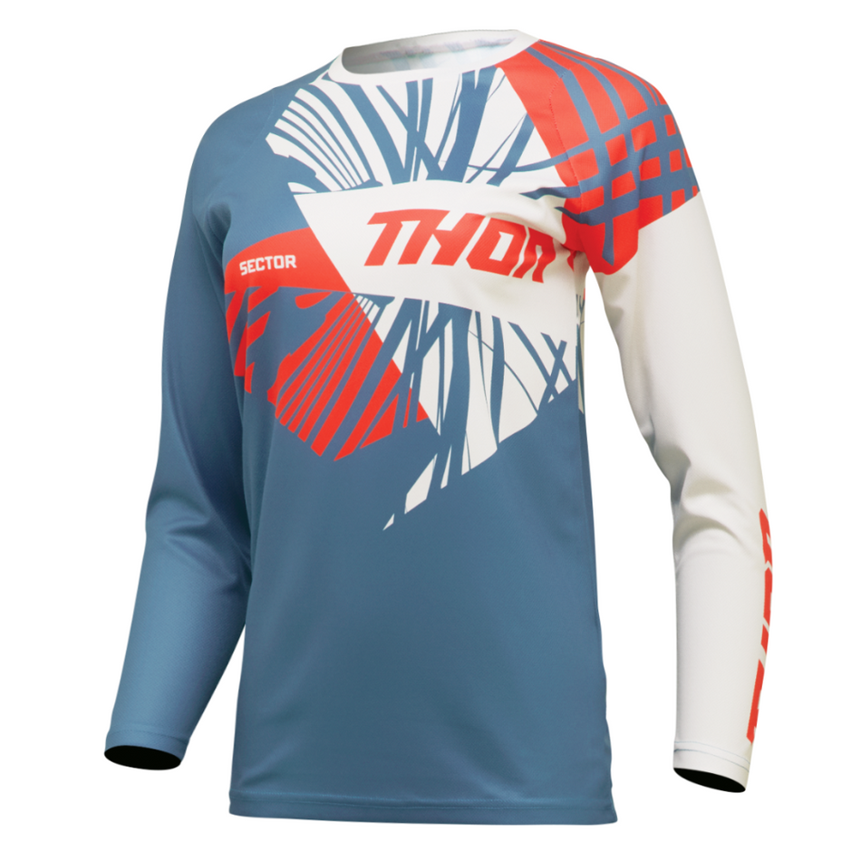 Jersey: THOR 2025 Women SECTOR Split Blue Steel/Vintage White