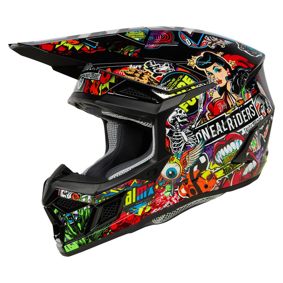 Helmet: ONEAL 2025 Youth 3SRS CRANK V.24 Matte Multi
