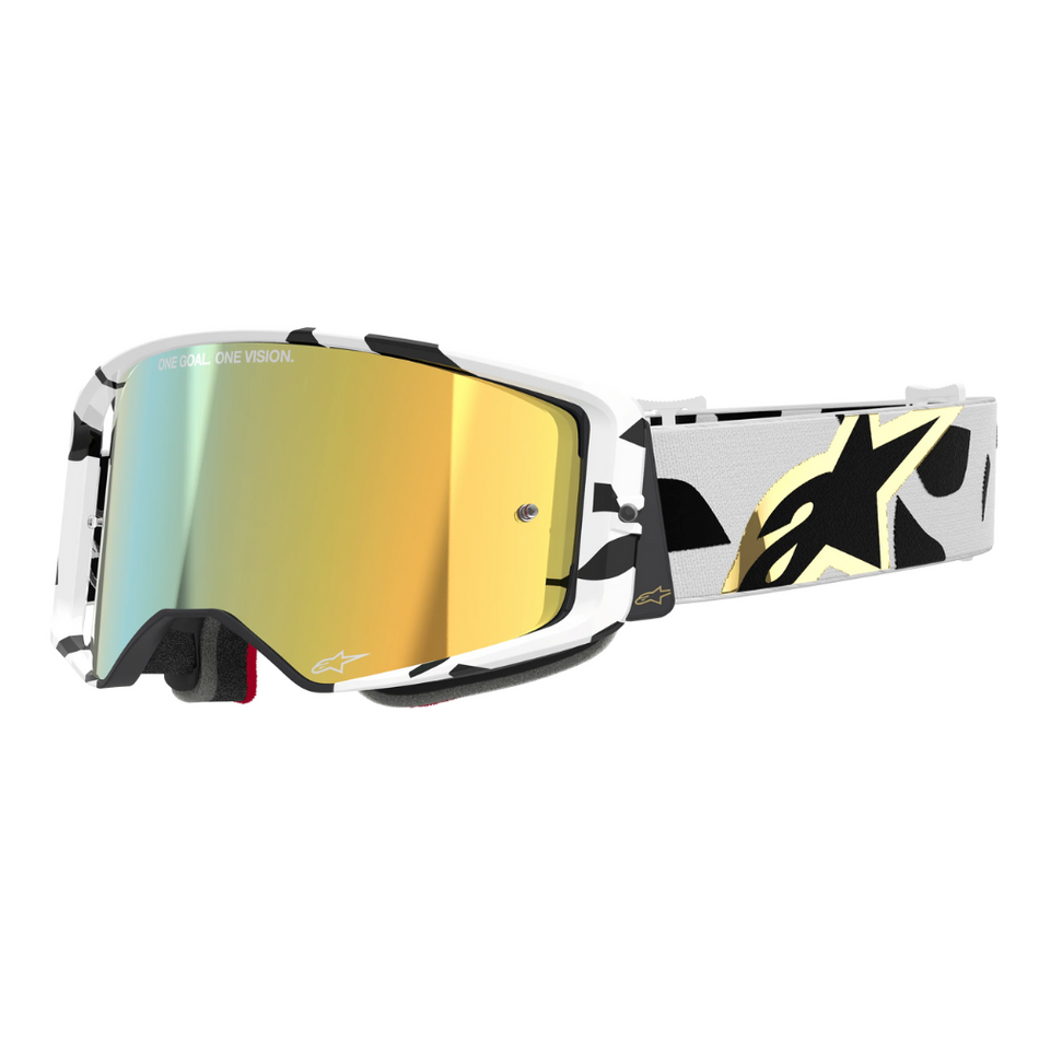 Goggles: ALPINESTARS SUPERTECH CORP White/Gold - Mirror Gold Lens