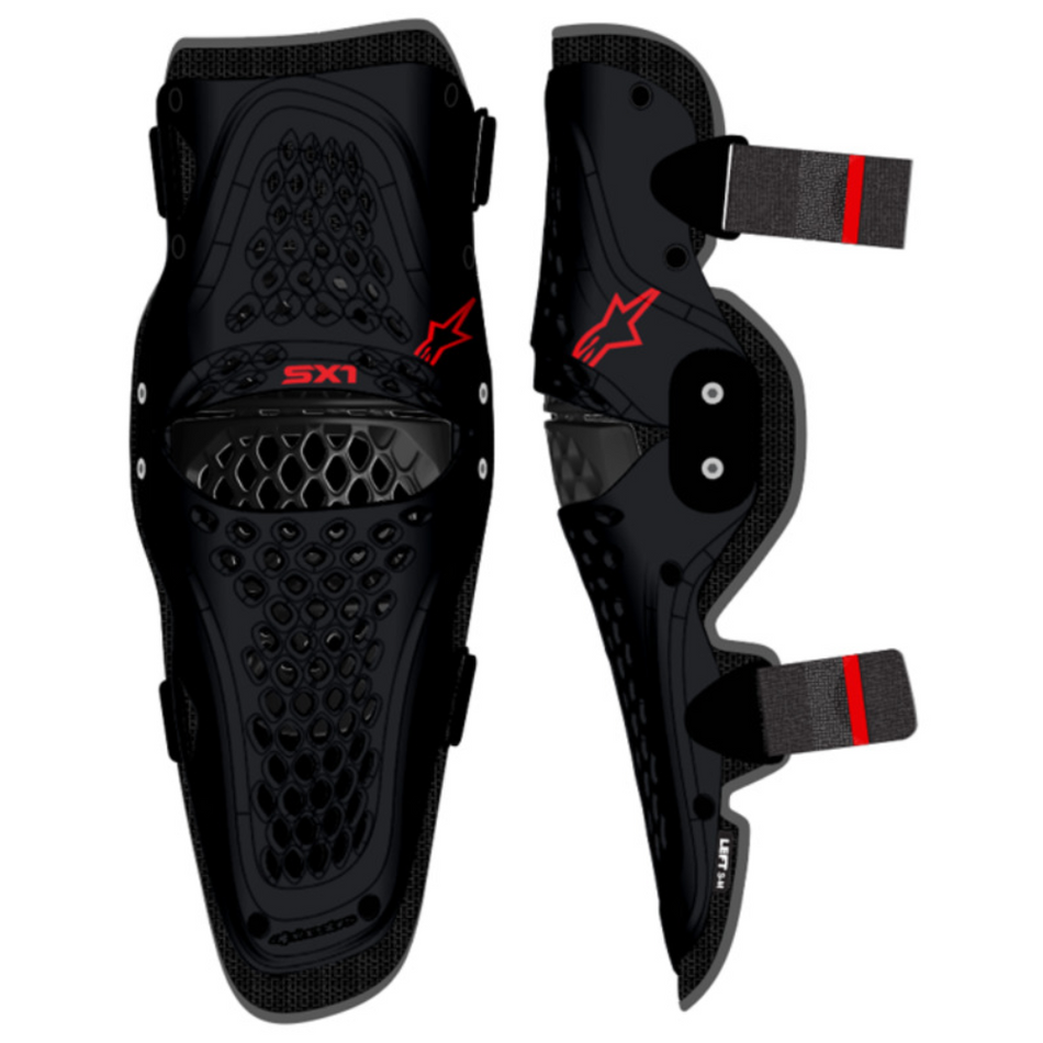 Protection: ALPINESTARS SX1 V2 KNEE PROTECTOR Black/Red