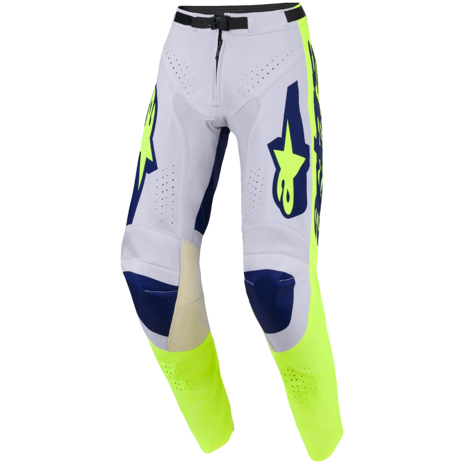 Pants: ALPINESTARS 2026 RACER AIR RIWAY Light Gray/Yellow Fluo/Blue