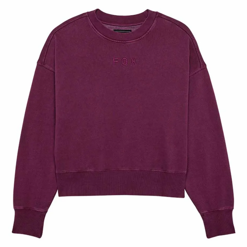 Fleece: FOX 2025 Women WORDMARK OVERSIZED CREW PULLOVER Sangria