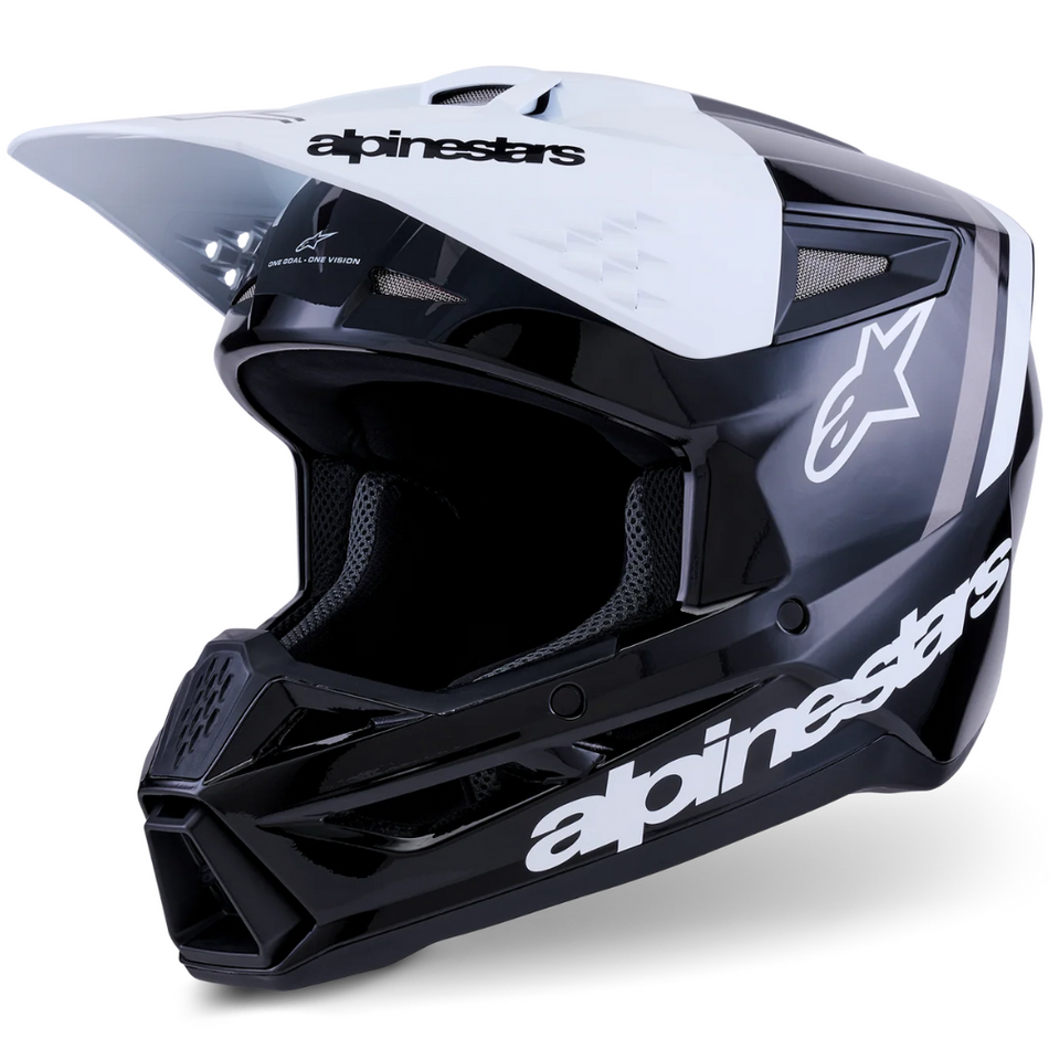 Helmet: ALPINESTARS 2026 SM3 RADIUM ECE06 Black/White/Gray Glossy