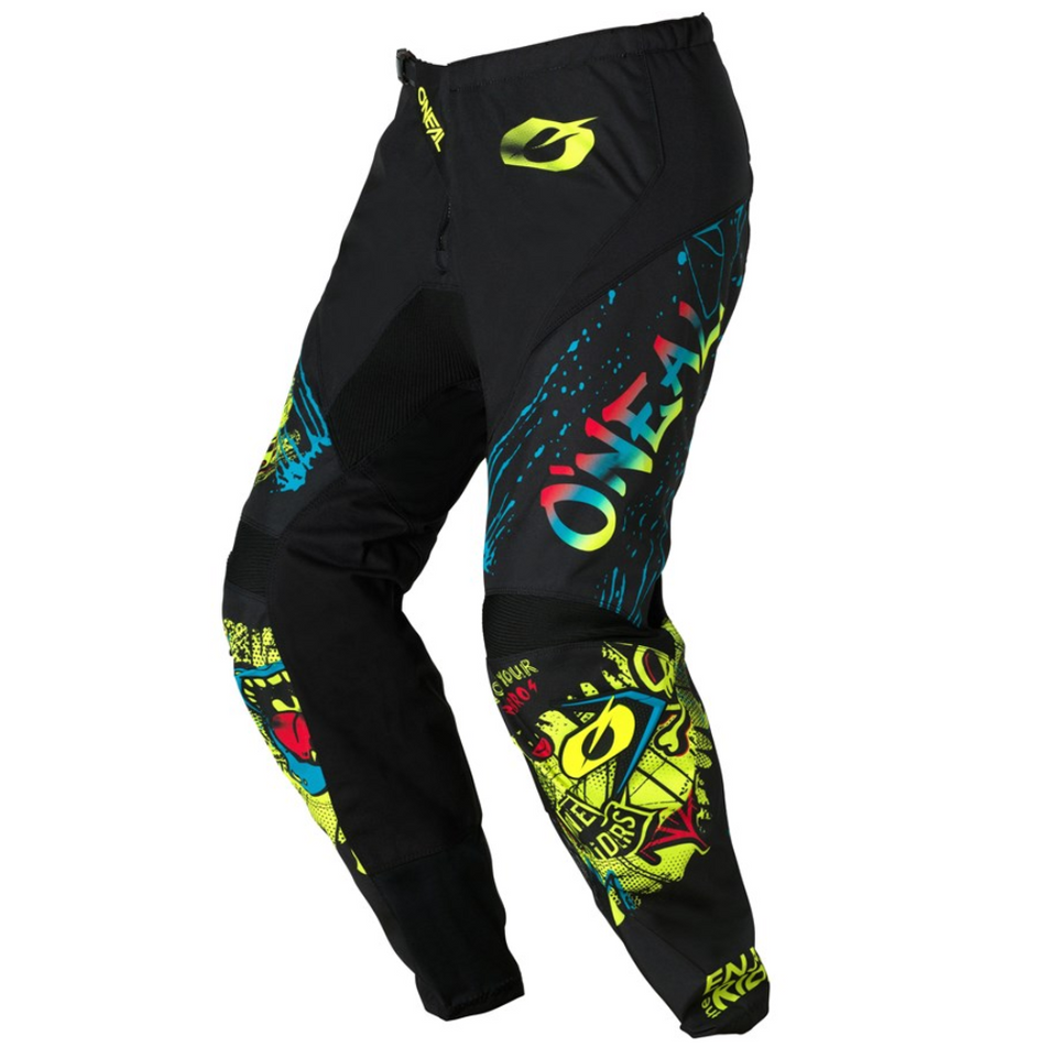 Pants: ONEAL 2026 Youth ELEMENT RANCID Black/N-Yellow