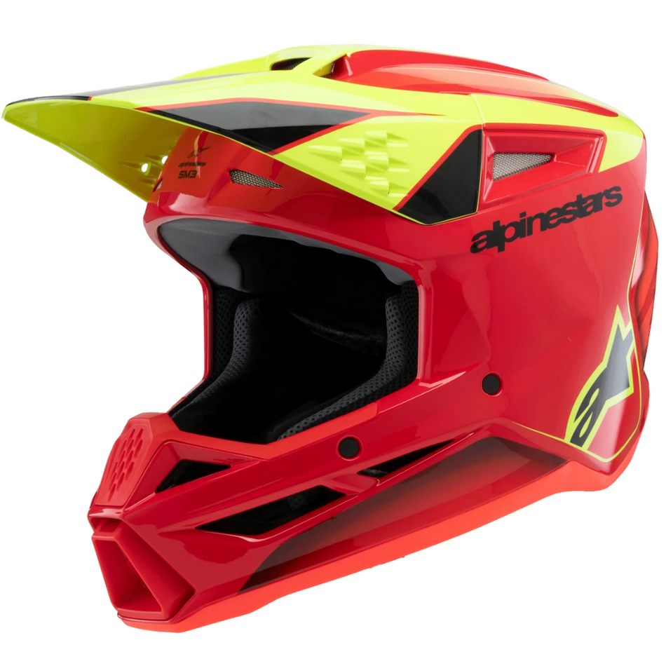 Helmet: ALPINESTARS 2026 SM3 FRAY ECE06 Red/Yellow Fluo/Black Glossy