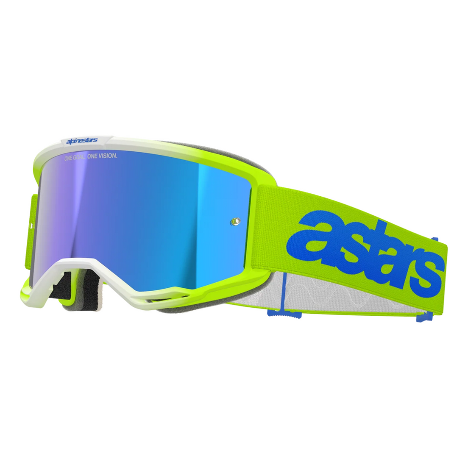 Goggles: ALPINESTARS VISION 5 BLAZE YellowFluo/Blue - Mirror Blue Lens