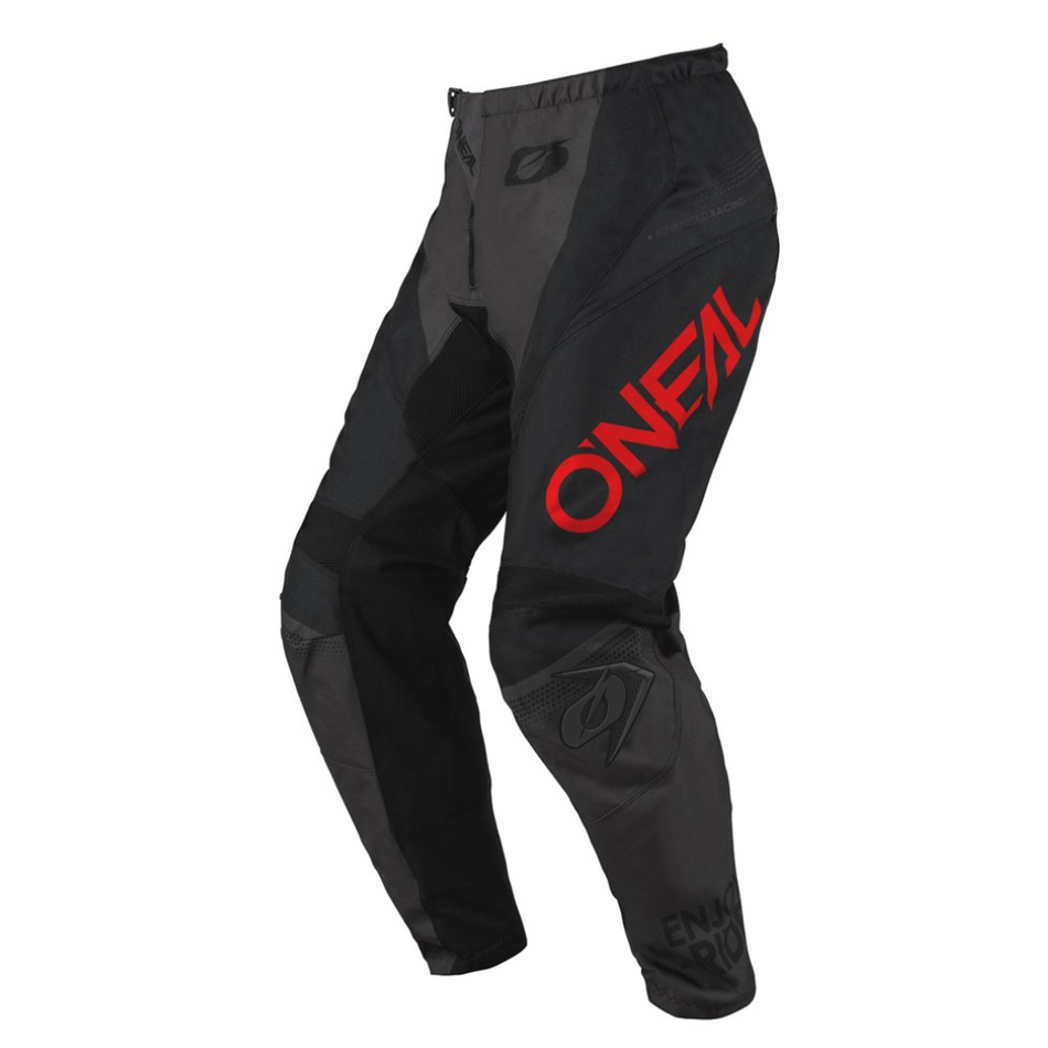 Pants: ONEAL 2025 Youth ELEMENT RACEWEAR V.25 Black/Grey/Red