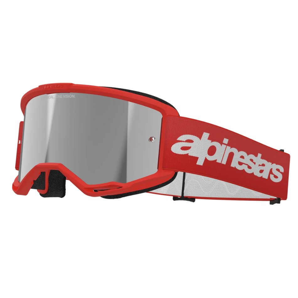 Goggles: ALPINESTARS VISION 3 WORDMARK Red - Mirror Silver Lens