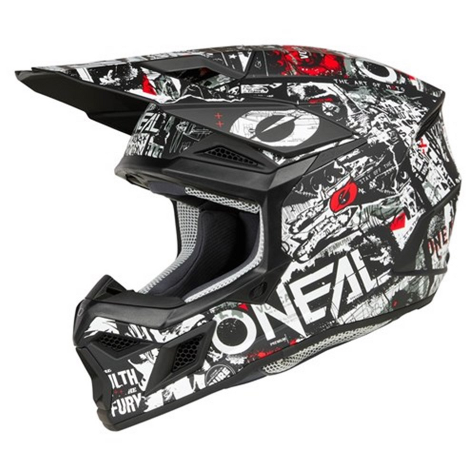 Helmet: ONEAL 2025 3SRS ATTACK V.25 Matte Black/White