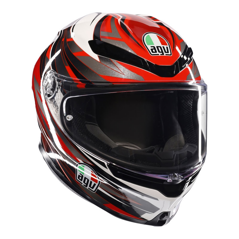 Helmet: AGV K6S REEVAL White/Red/Grey