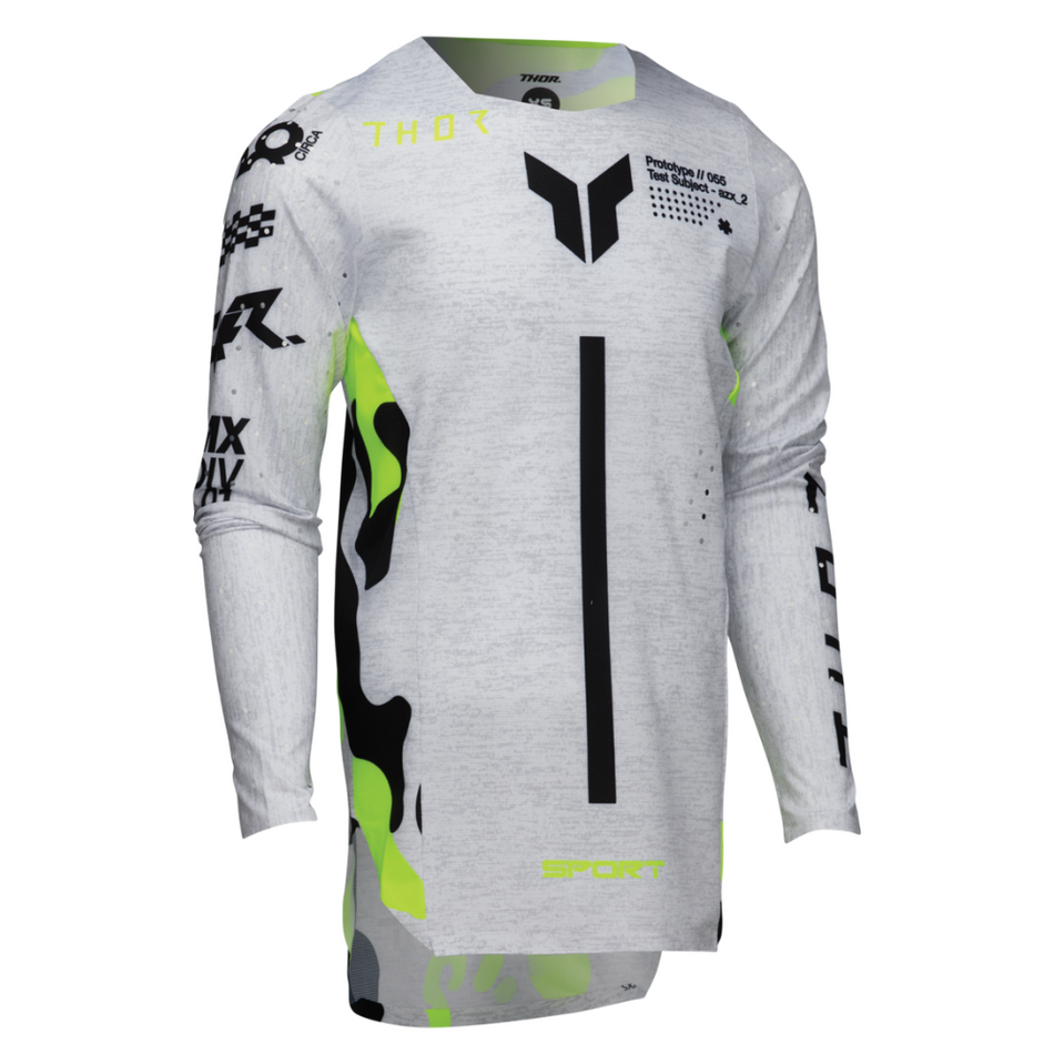 Jersey: THOR 2025 Youth SPORTMODE Riot White/Acid