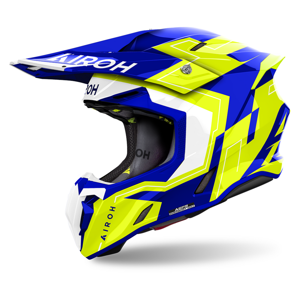 Helmet: AIROH 2025 TWIST 3.0 Dizzy Blue/Yellow Gloss