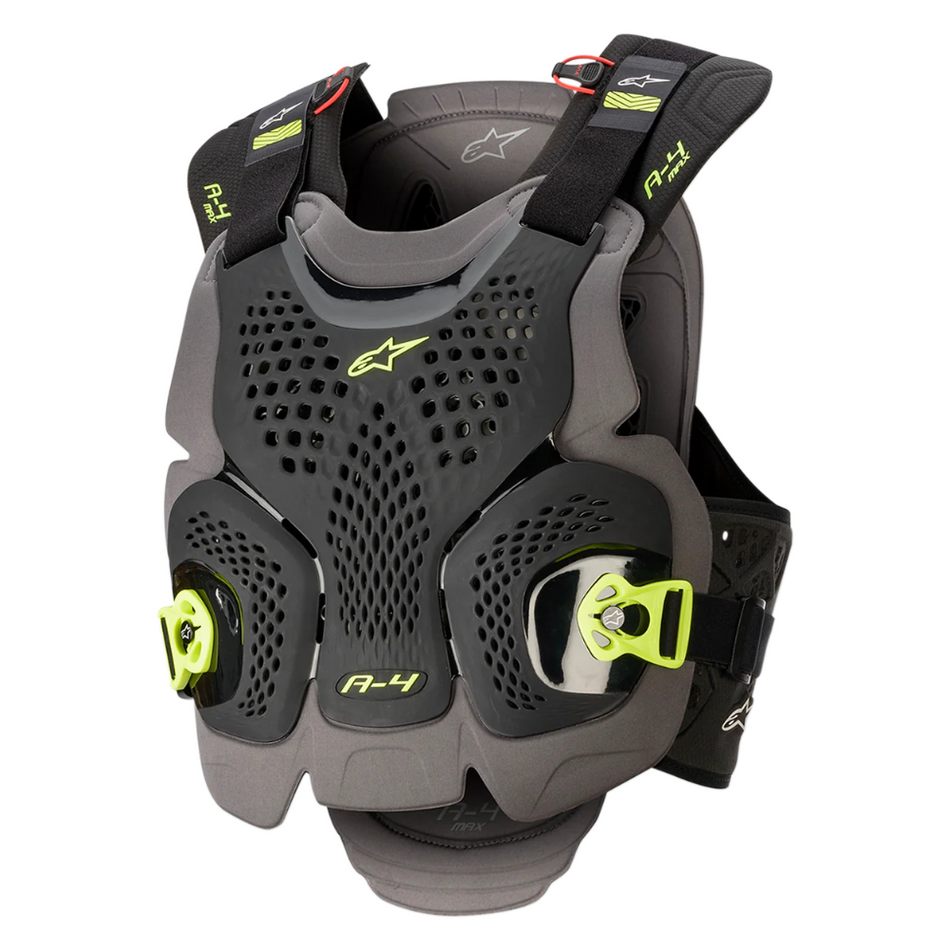 Protection: ALPINESTARS A4 MAX CHEST PROTECTOR Black/Anthracite/Yellow Fluo