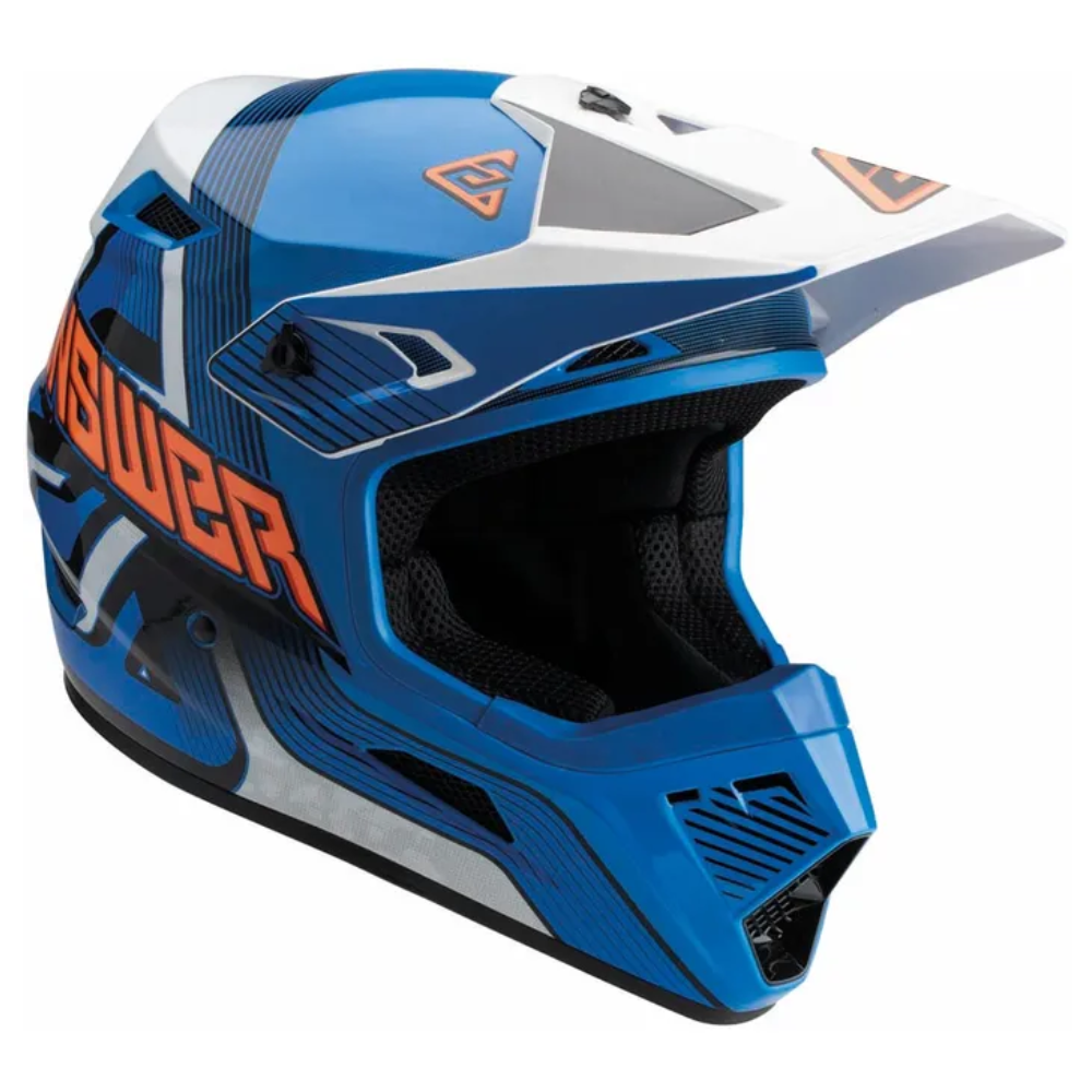 Helmet: ANSWER Youth A23 AR1 VENDETTA Blu/Wht Hyper Orange
