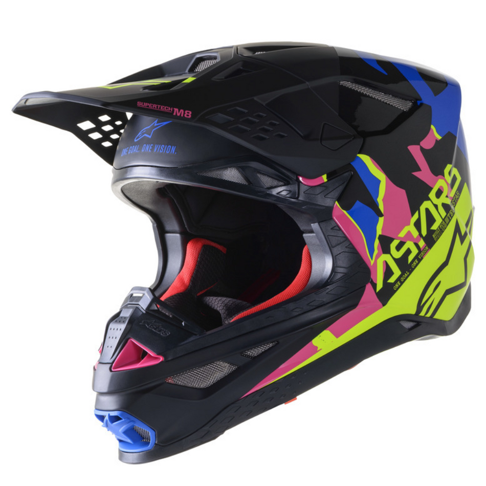 Helmet: ALPINESTARS SUPERTECH SM8 ECHO ECE BlkBlue/FluoYell FluoPink