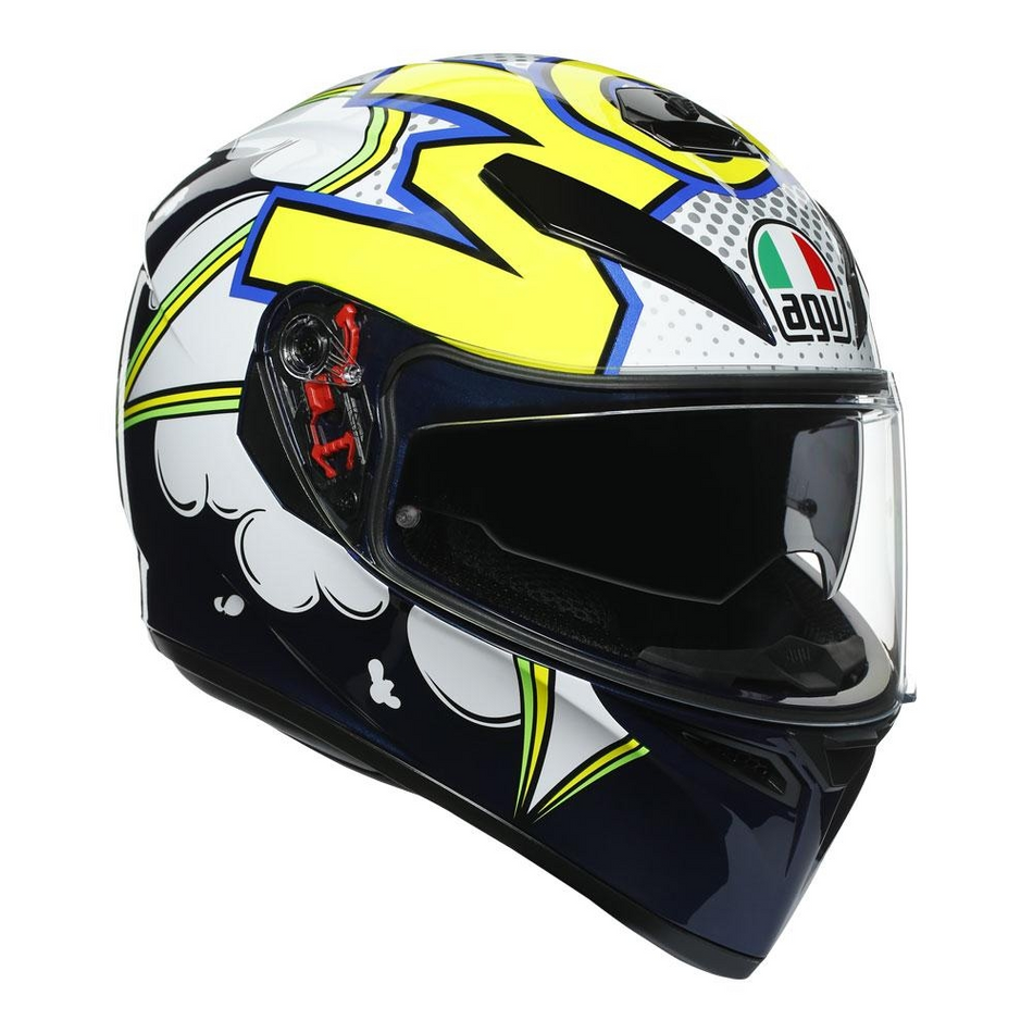 Helmet: AGV K-3 SV BUBBLE Blue/White/FluYell