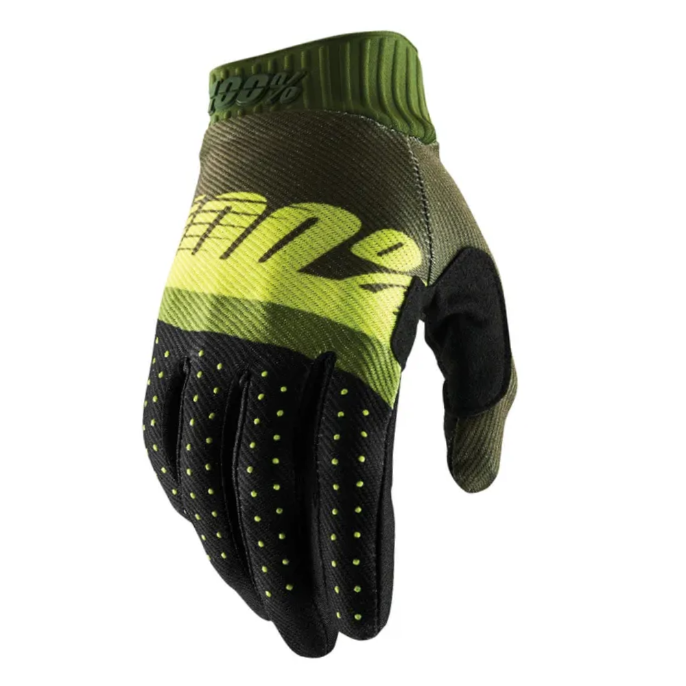 Gloves: 100% RIDEFIT ArmyGreen/FlouLime